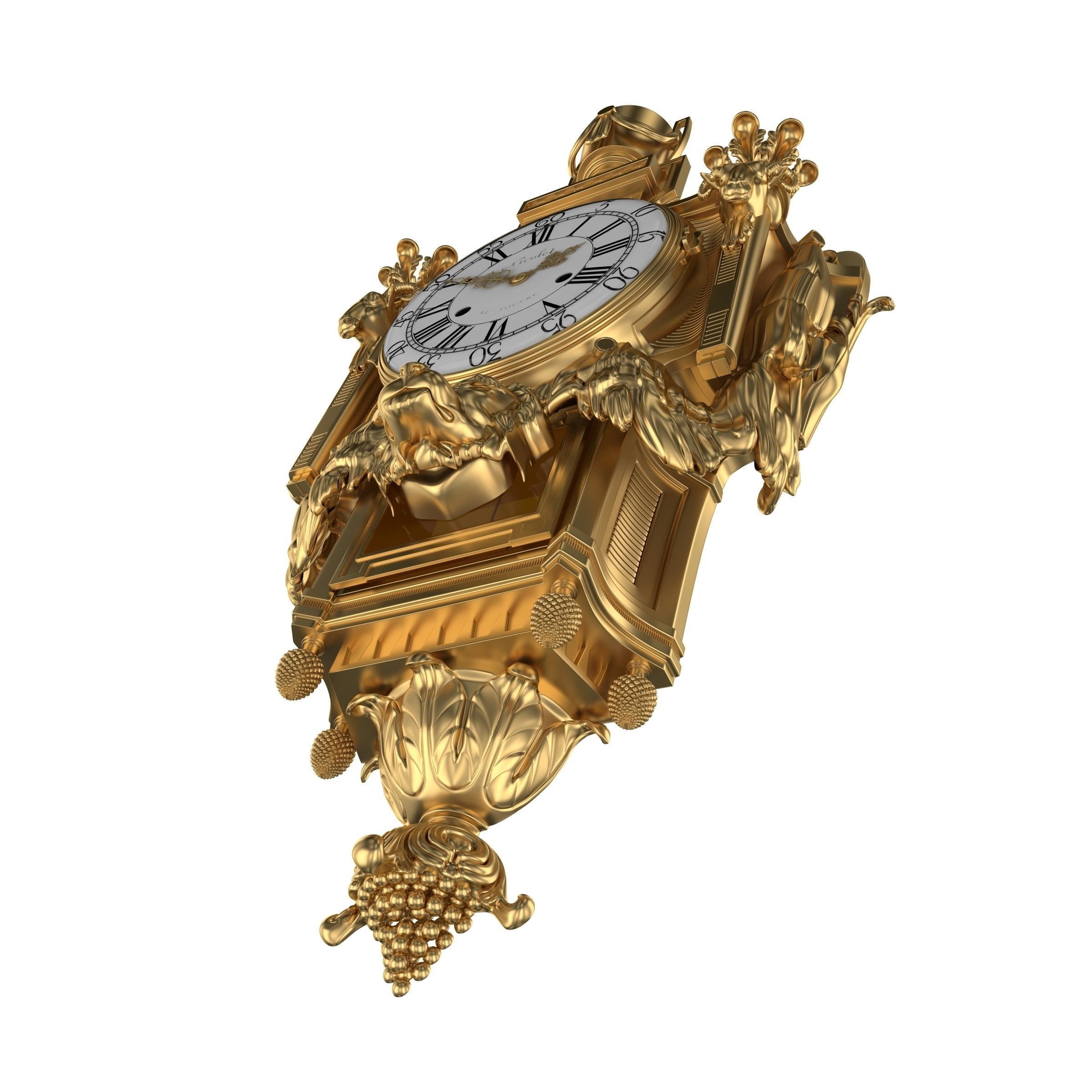 Best Luxury Cartel Clock  3D model_8
