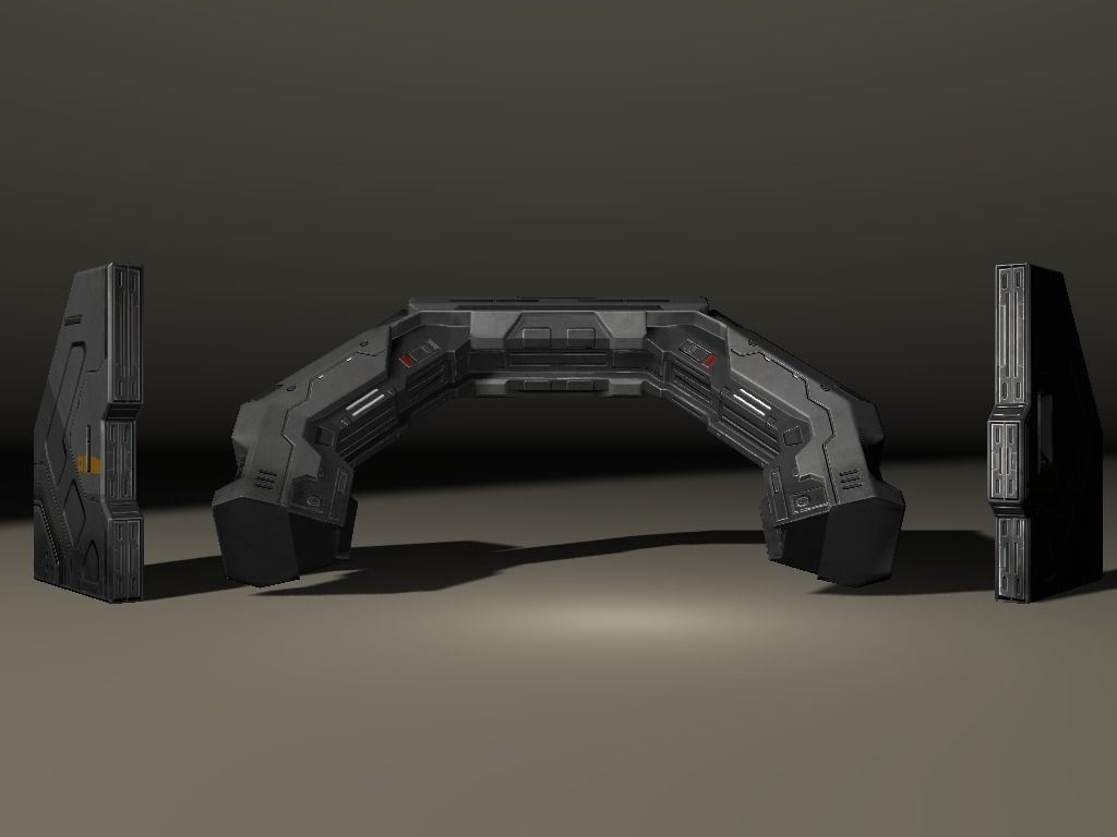 SciFi 3D door Low-poly 3D model_3