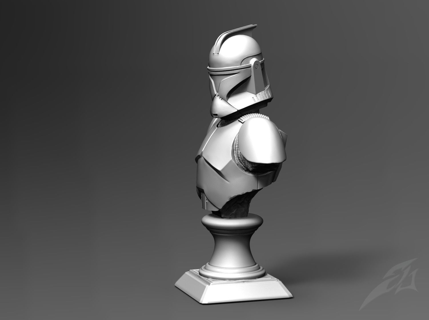 Clone Galaxy Trooper P1 Bust Fan Art 3D print model_2