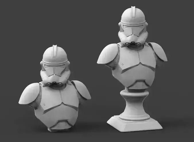 Clone galaxy Trooper P2 Bust Fan Art 3D print model