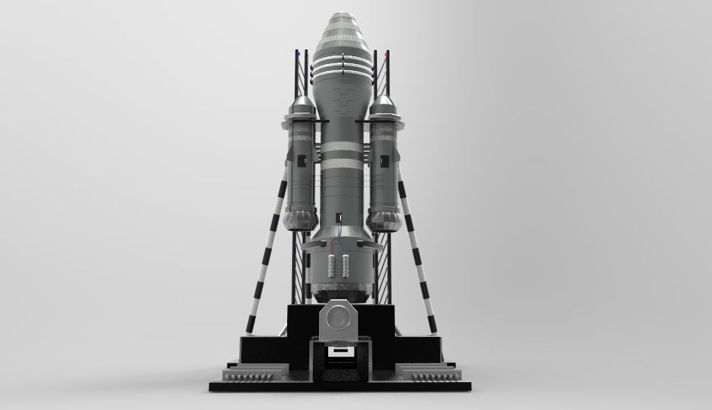 Rocket xs1 projectile 3D model_1