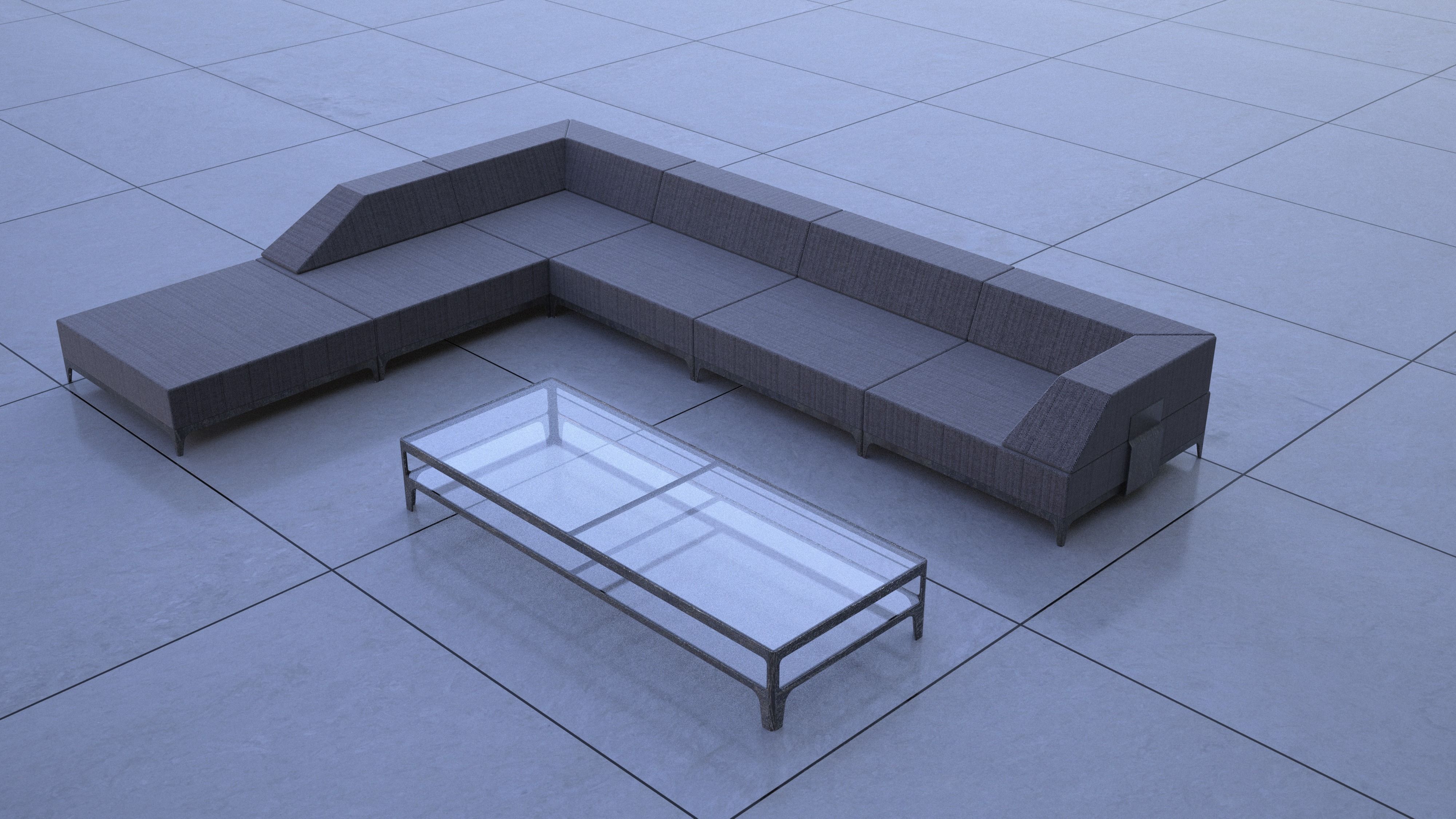 Couch and coffeetable Free 3D model