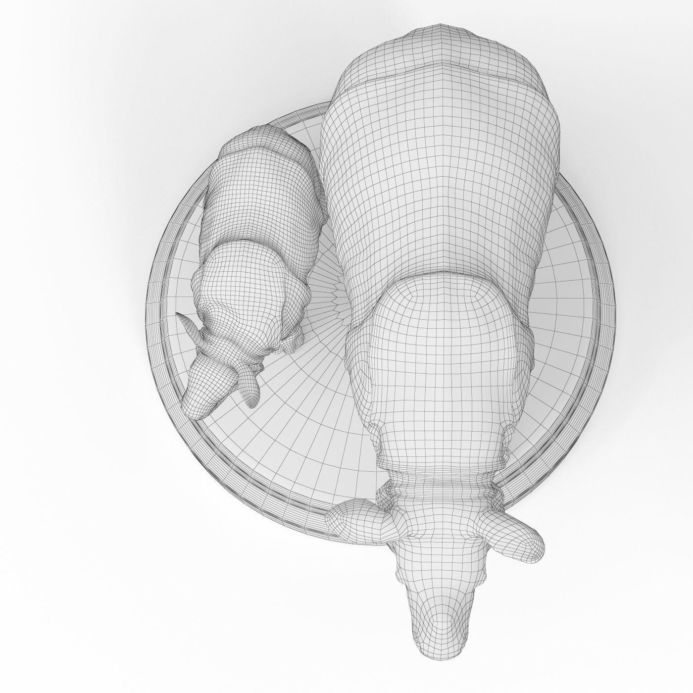 Rhino bronze 3D model_6