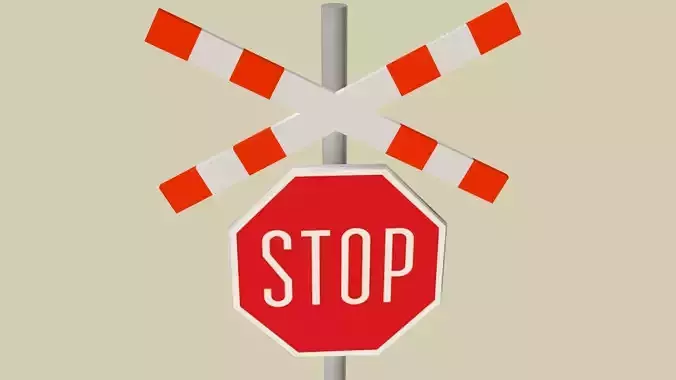 Stop sign model 3D low poly Low-poly 3D model