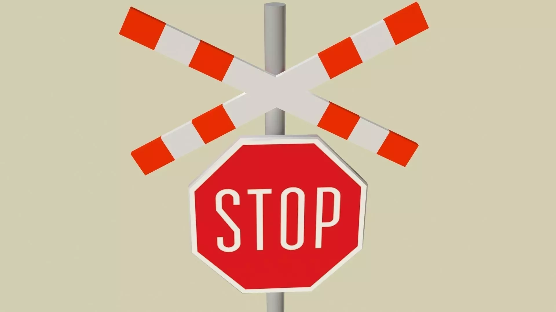 Stop sign model 3D low poly Low-poly 3D model_0