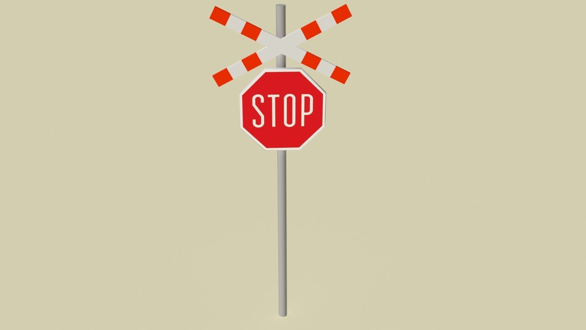Stop sign model 3D low poly Low-poly 3D model_1