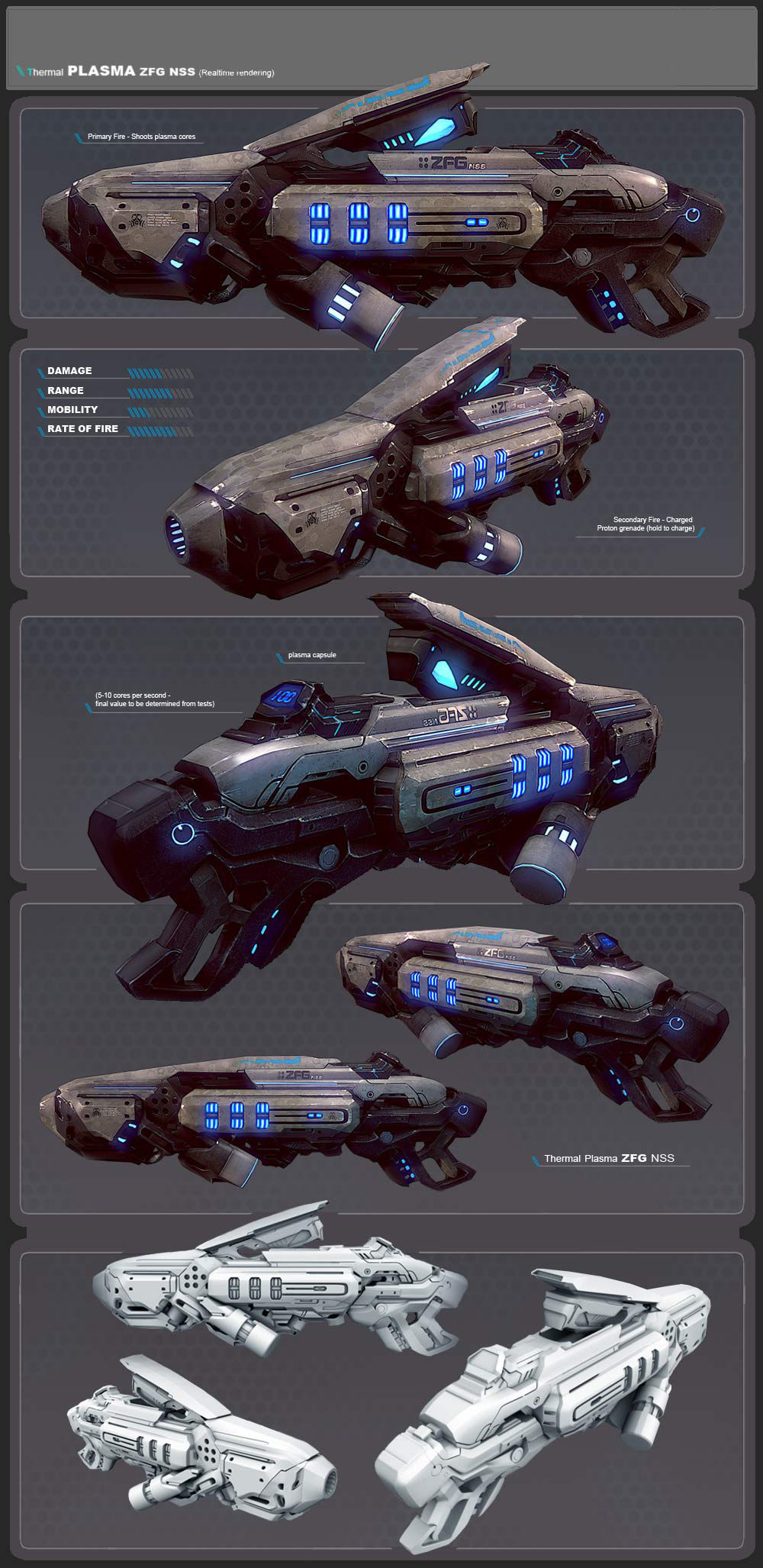 Scifi Plasma Gun Low-poly 3D model_2