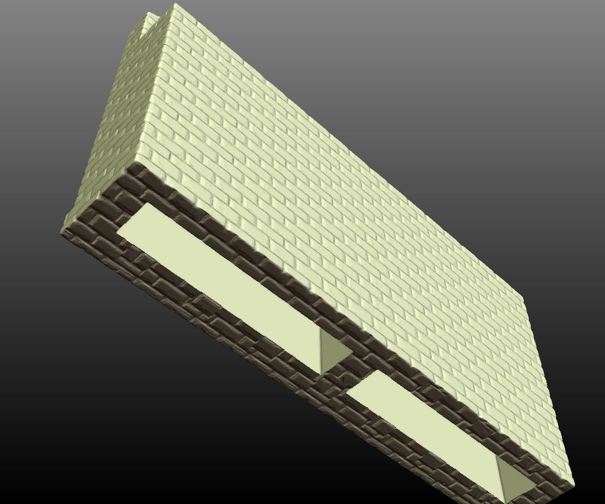 Castle wall 3D print model_6