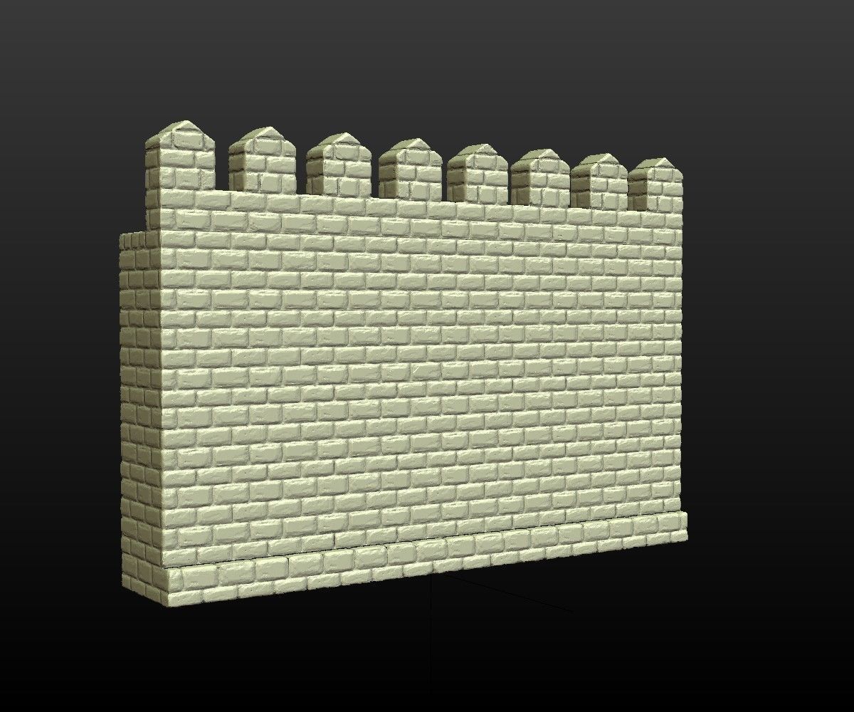 Castle wall 3D print model_1