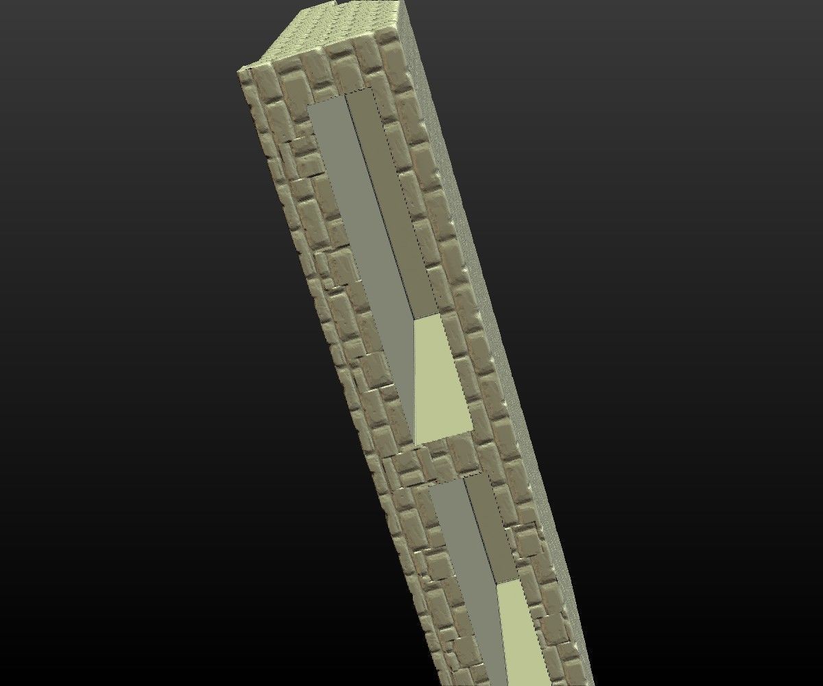 Castle wall 3D print model_7