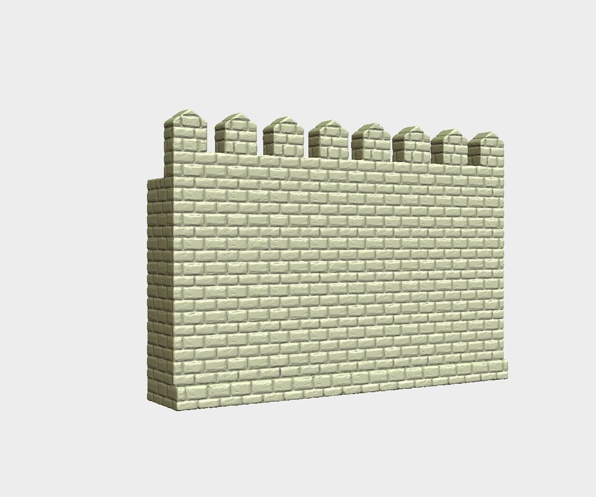 Castle wall 3D print model_0