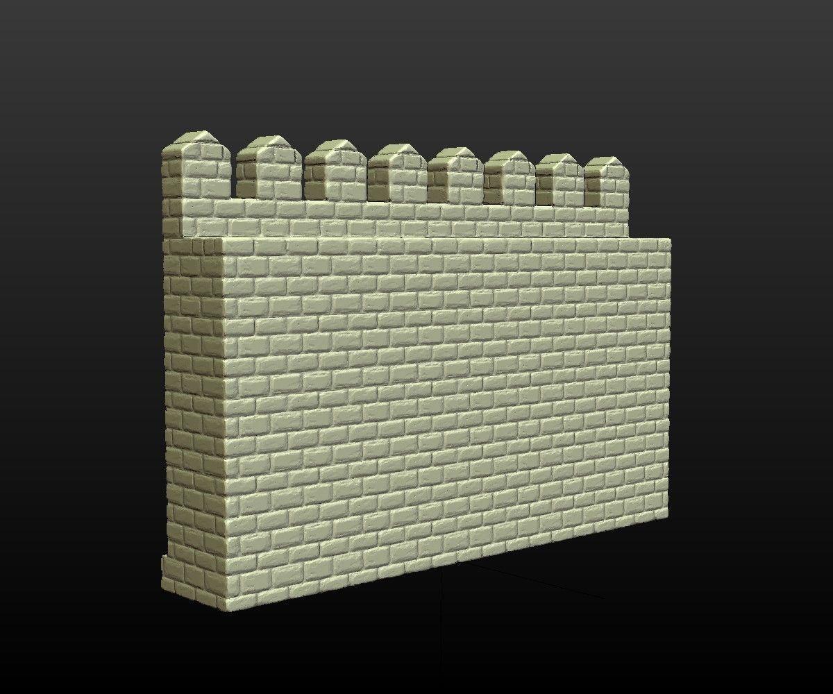 Castle wall 3D print model_5