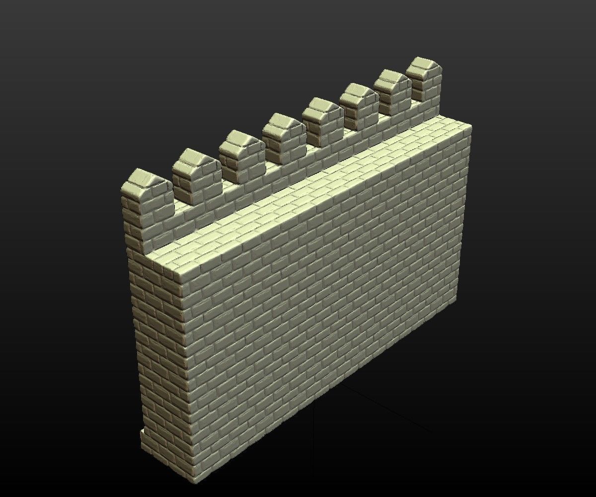 Castle wall 3D print model_4