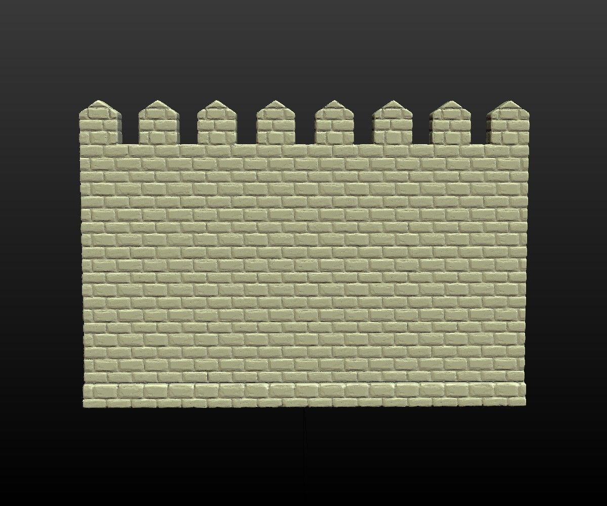 Castle wall 3D print model_2