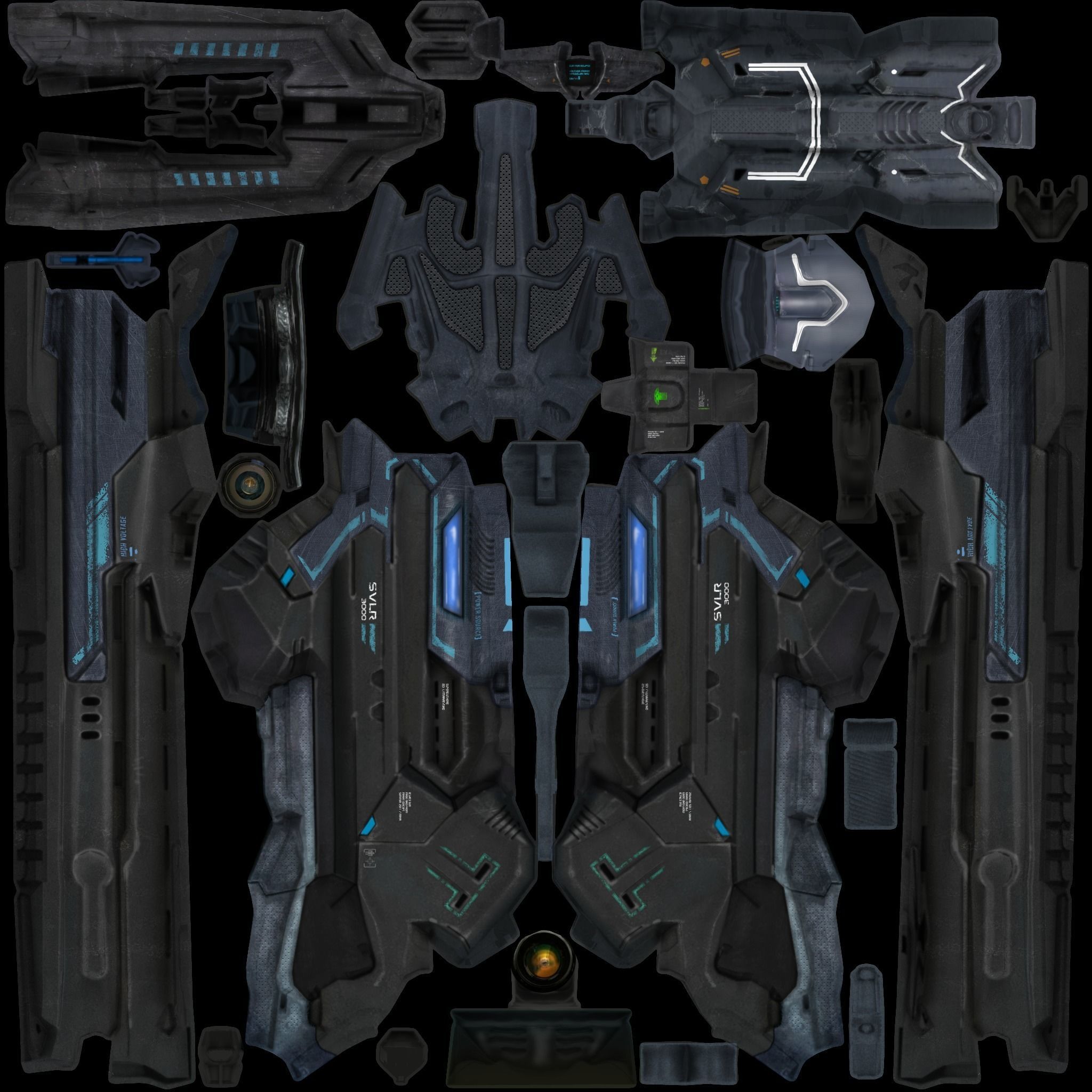 Scifi Rifle Low-poly 3D model_4