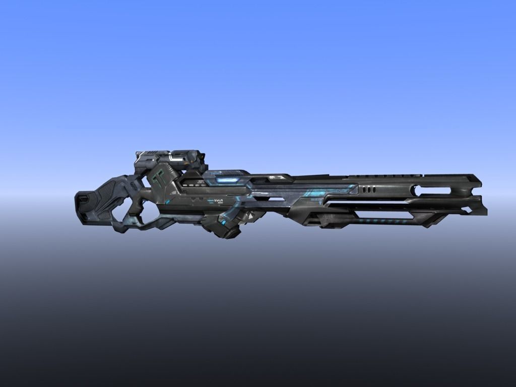 Scifi Rifle Low-poly 3D model_2