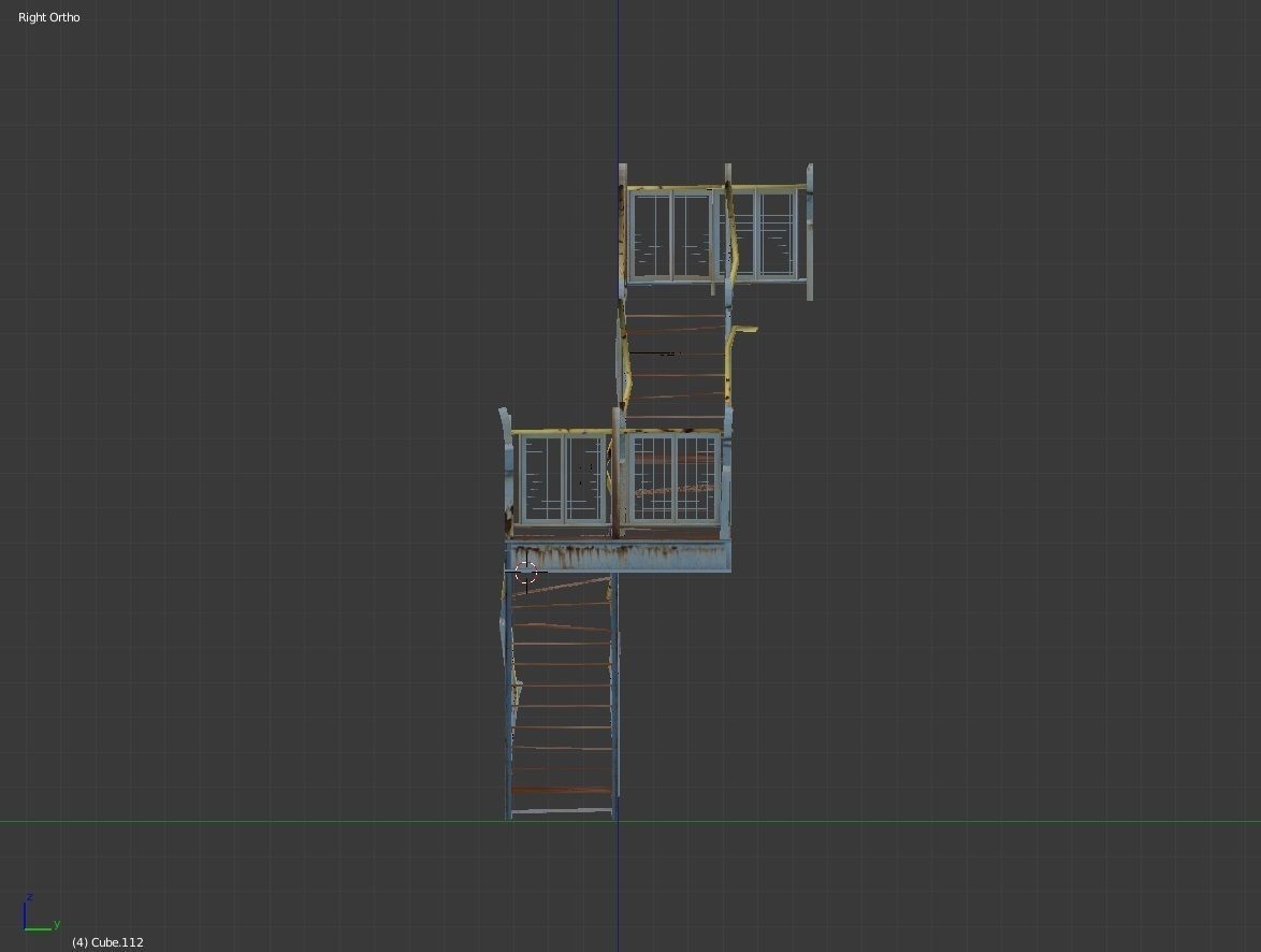Rusty Metal Staircase 3D model_3