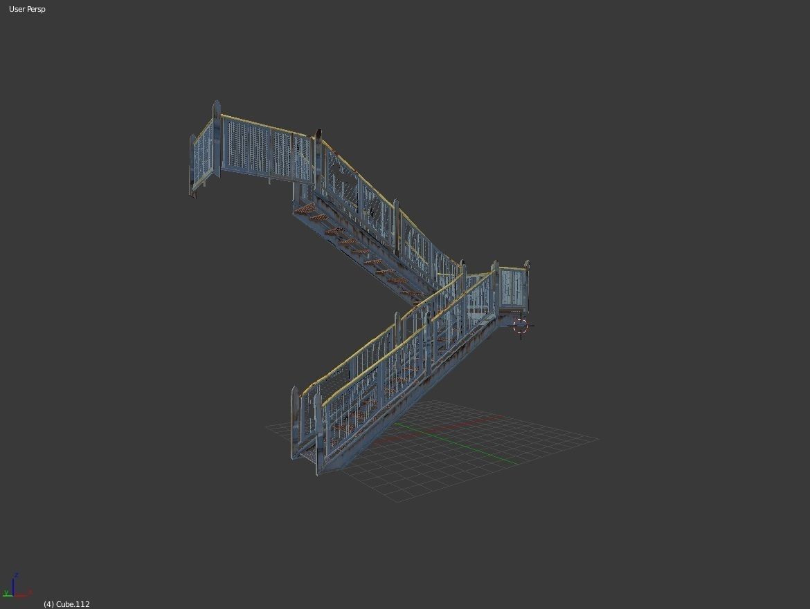 Rusty Metal Staircase 3D model_1