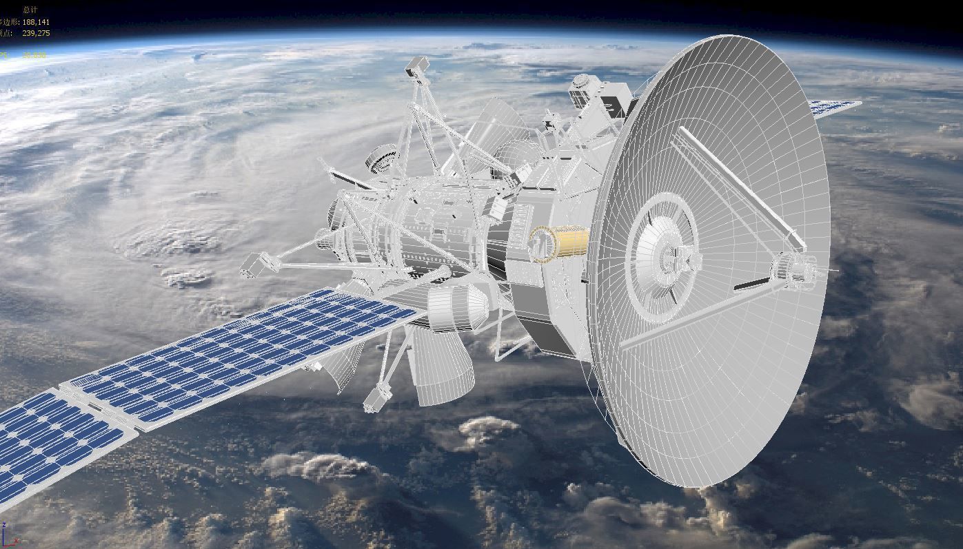 Orbiting Satelite 3D model_3