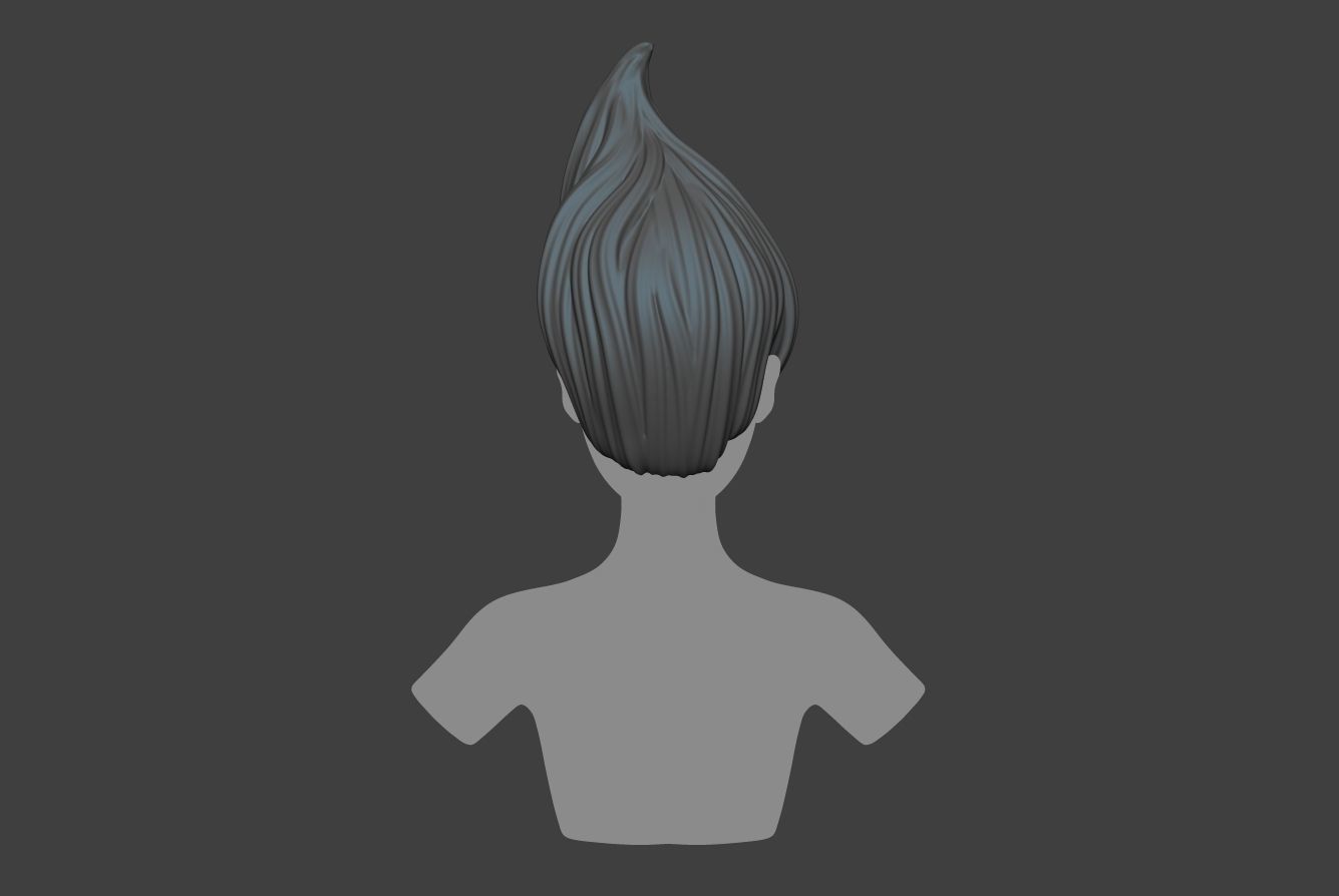 Female Hair 3D print model_2