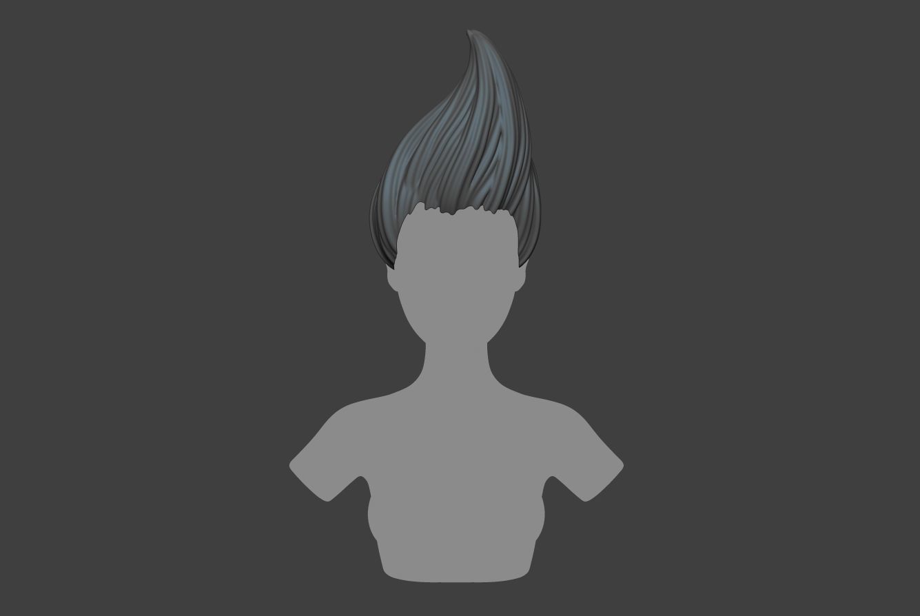 Female Hair 3D print model_1