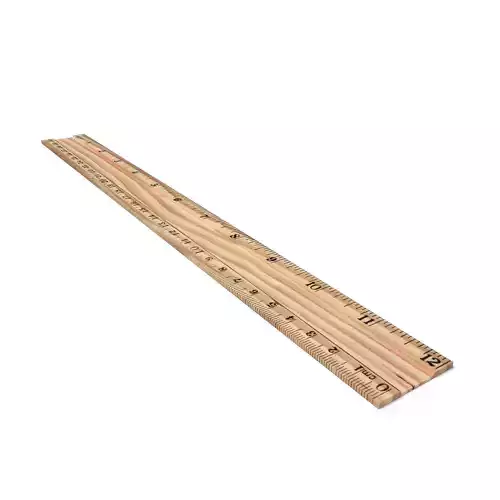 Wooden Ruler Low-poly 3D model