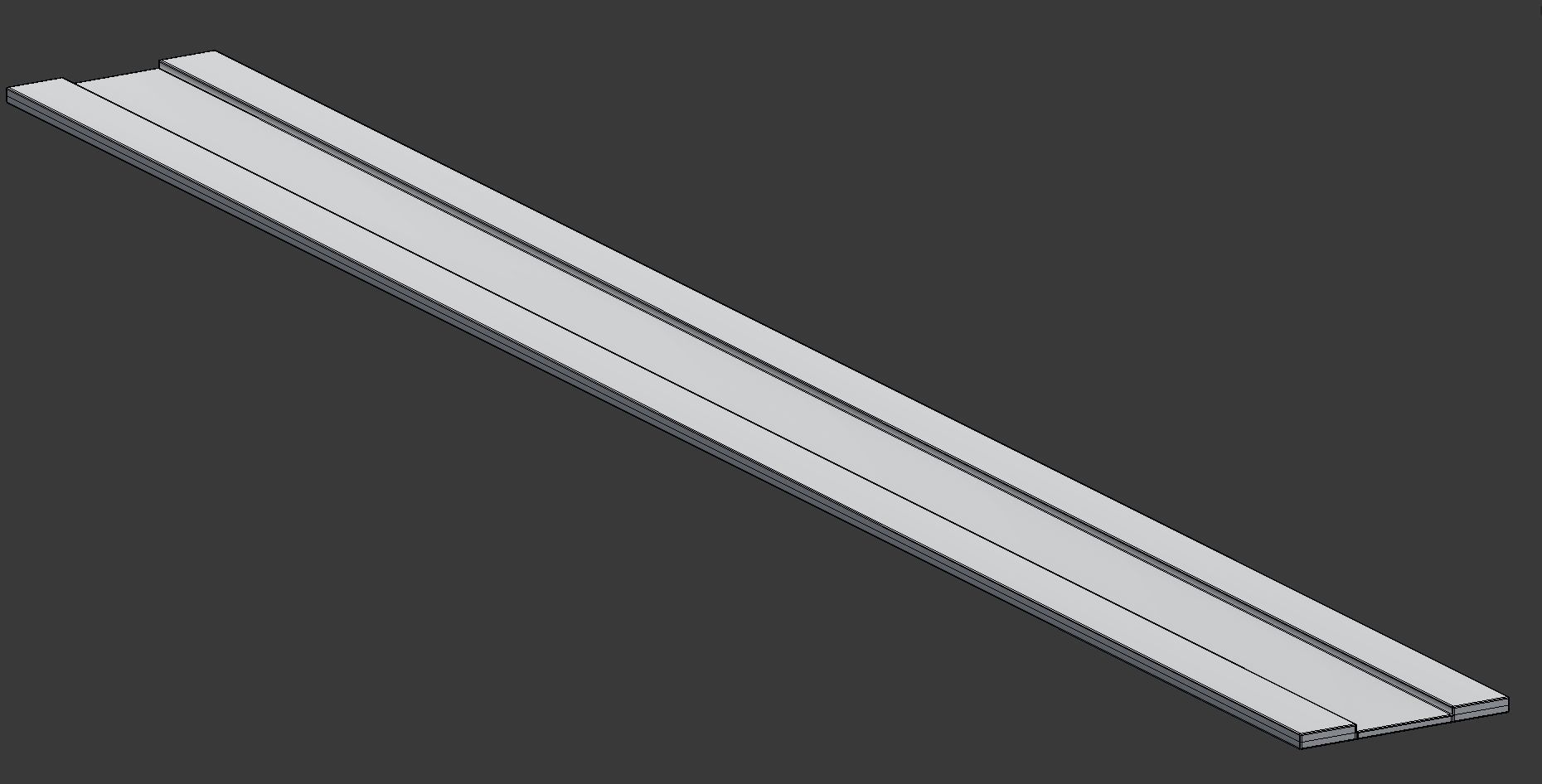 Wooden Ruler Low-poly 3D model_5