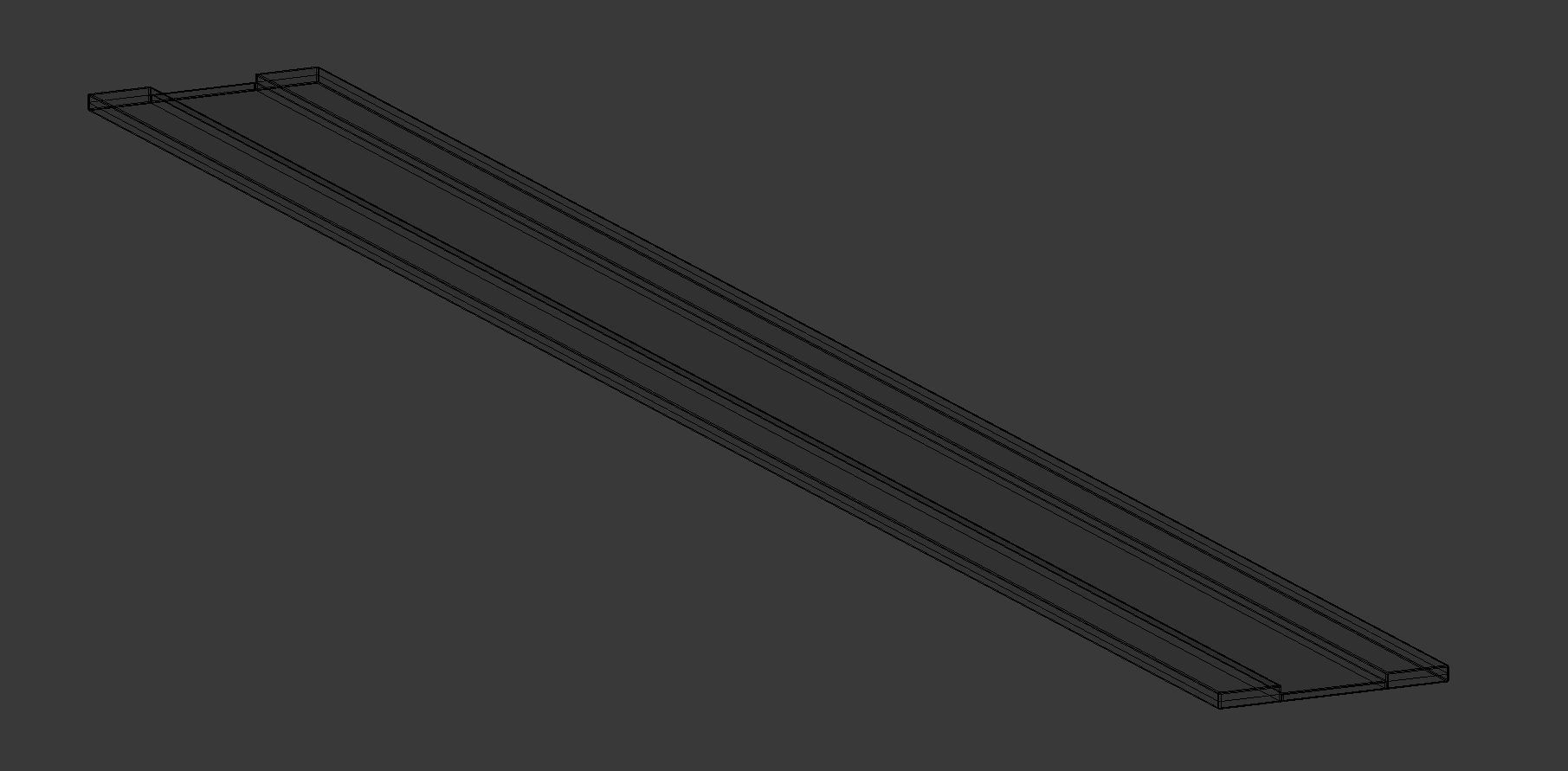Wooden Ruler Low-poly 3D model_6