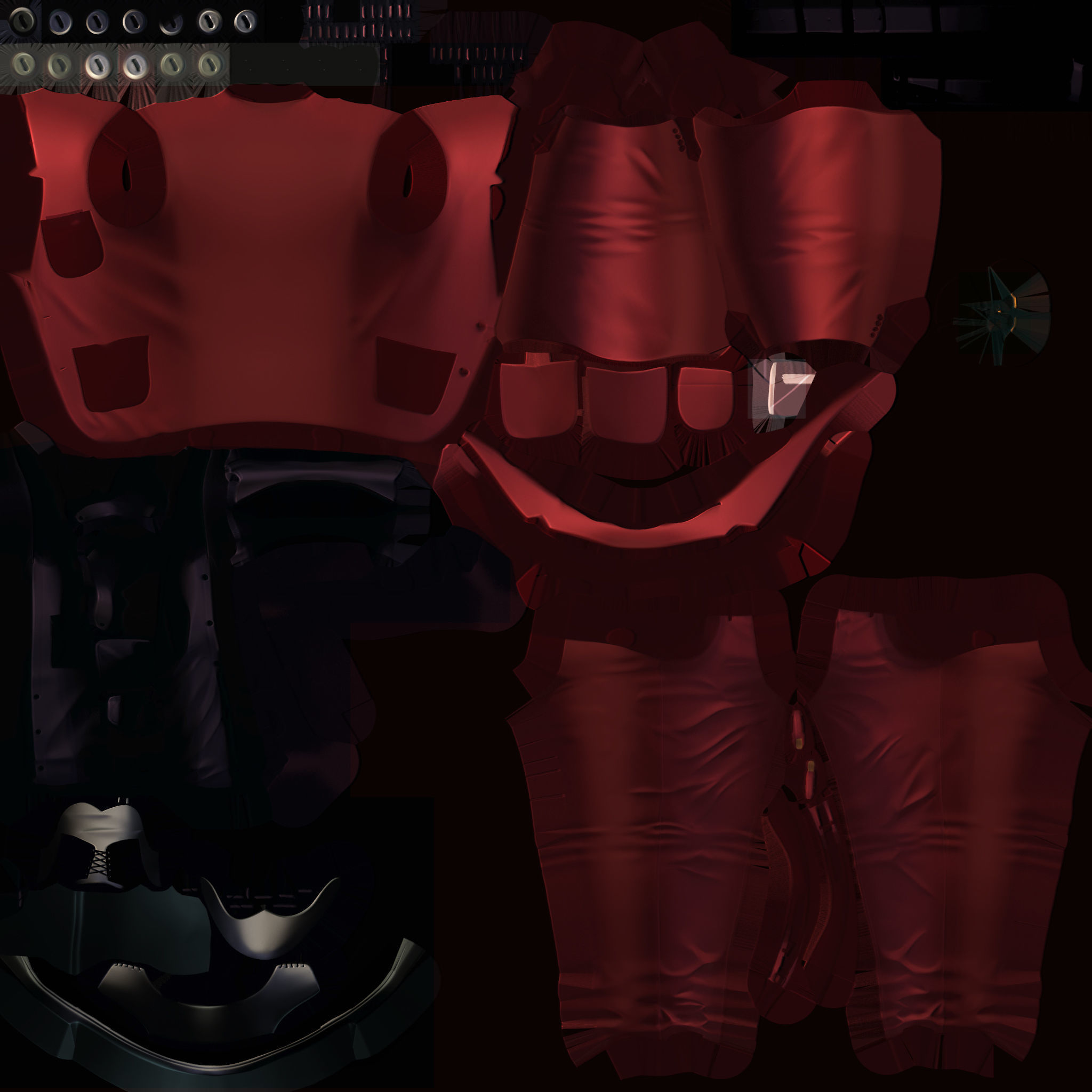 subdivision 3d model avatar cost shirt pants brown black Low-poly 3D model_16