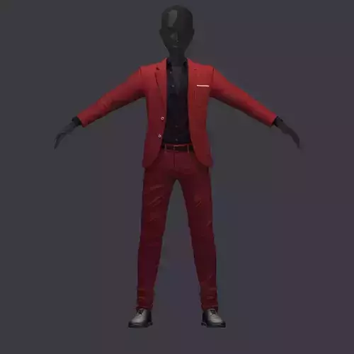 subdivision 3d model avatar cost shirt pants brown black Low-poly 3D model
