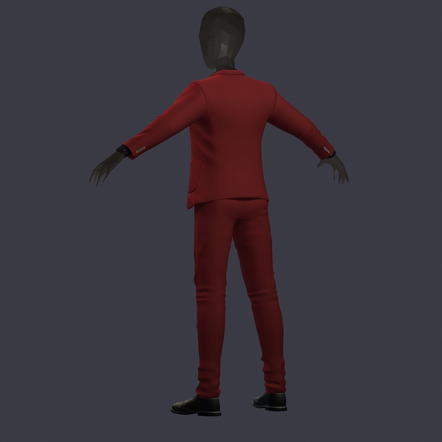 subdivision 3d model avatar cost shirt pants brown black Low-poly 3D model_5