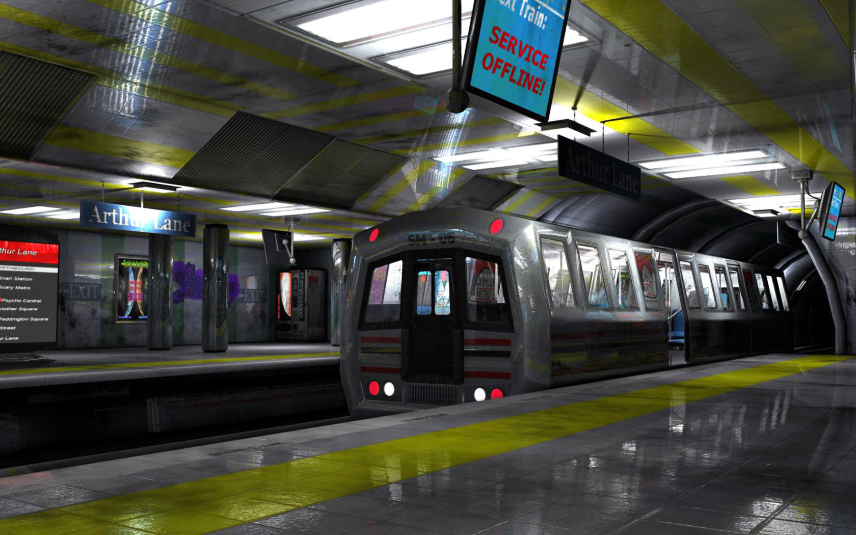 Snail Metro - Low Poly Metro Underground Station Low-poly 3D model_8