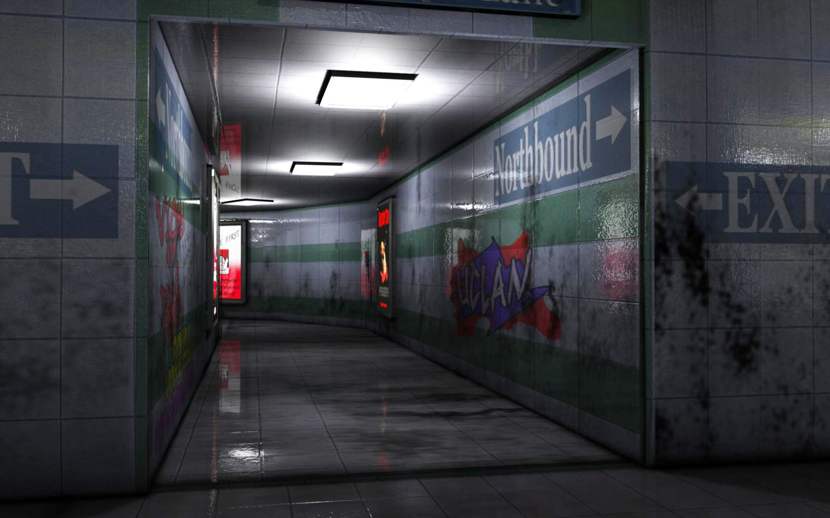 Snail Metro - Low Poly Metro Underground Station Low-poly 3D model_20