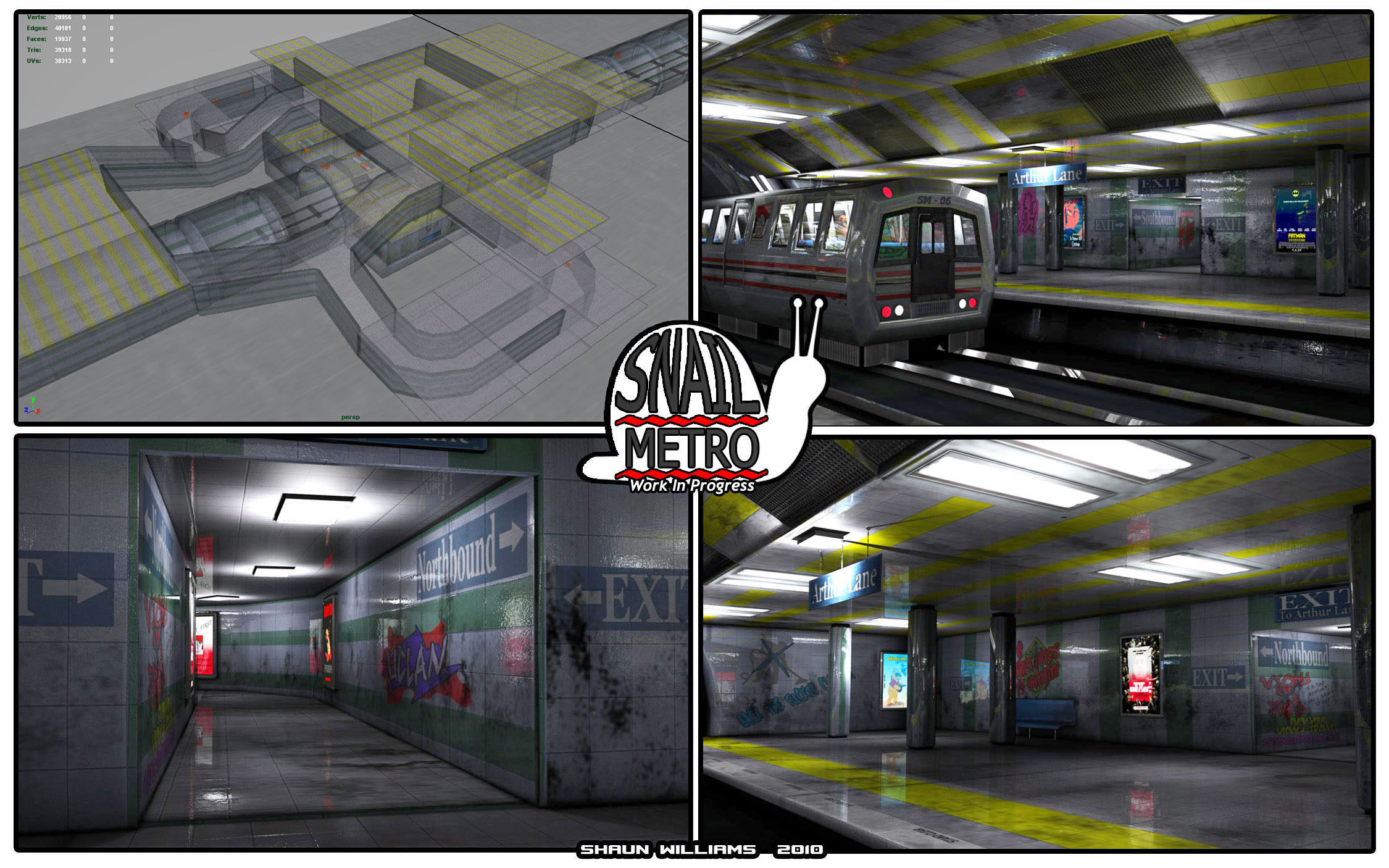 Snail Metro - Low Poly Metro Underground Station Low-poly 3D model_1