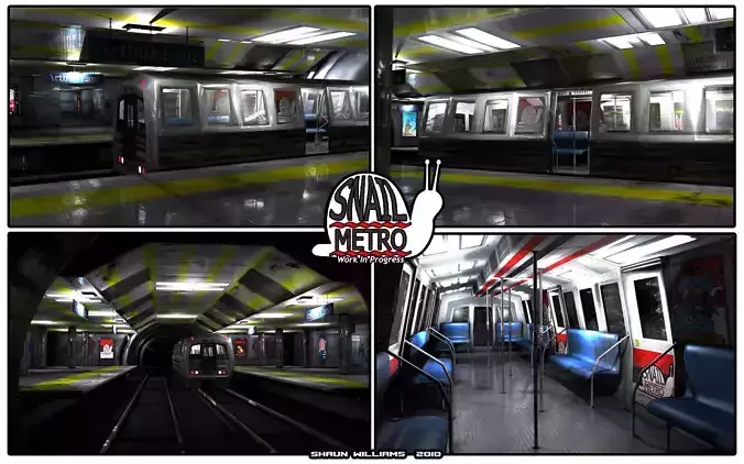 Snail Metro - Low Poly Metro Underground Station Low-poly 3D model