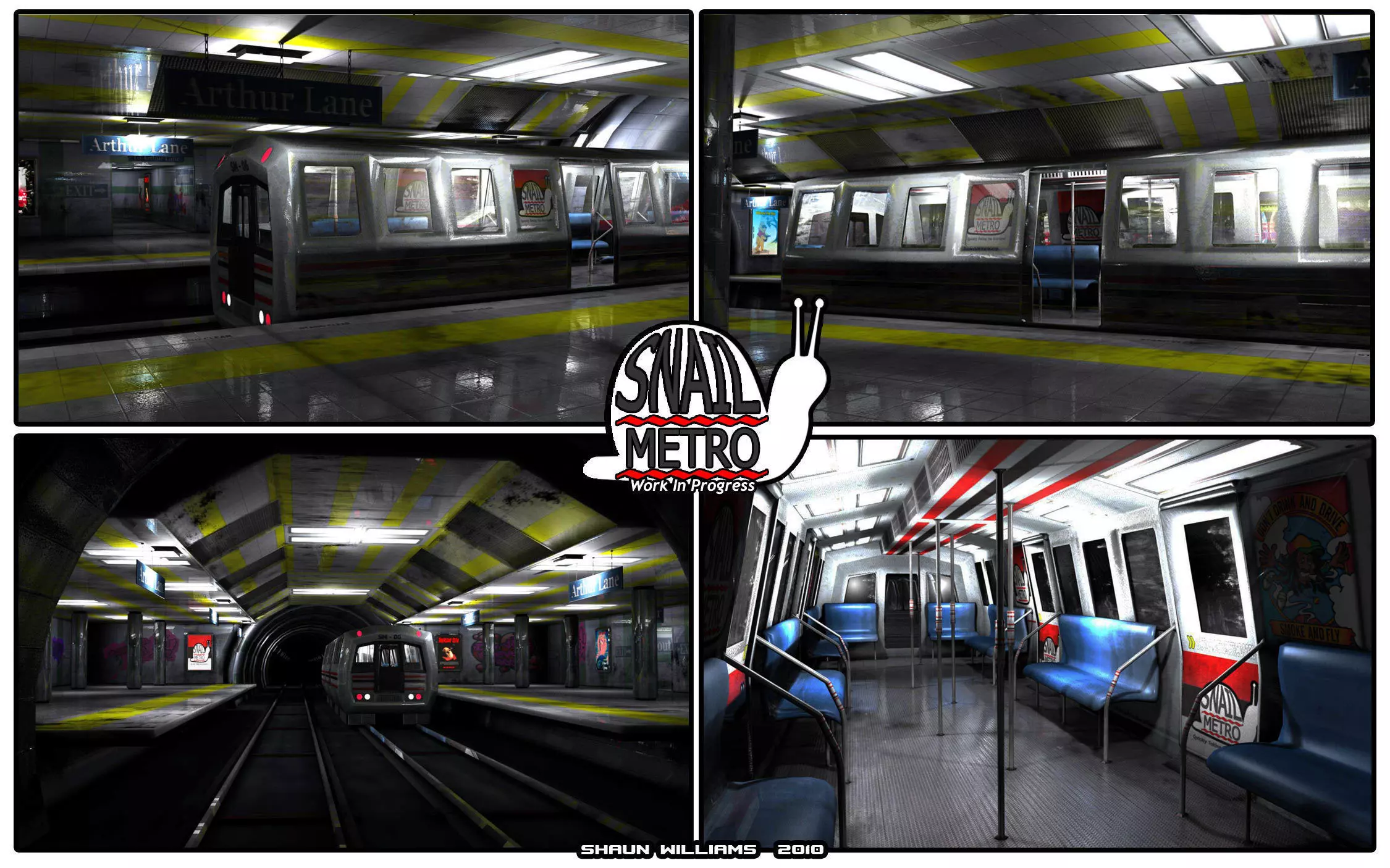 Snail Metro - Low Poly Metro Underground Station Low-poly 3D model_0