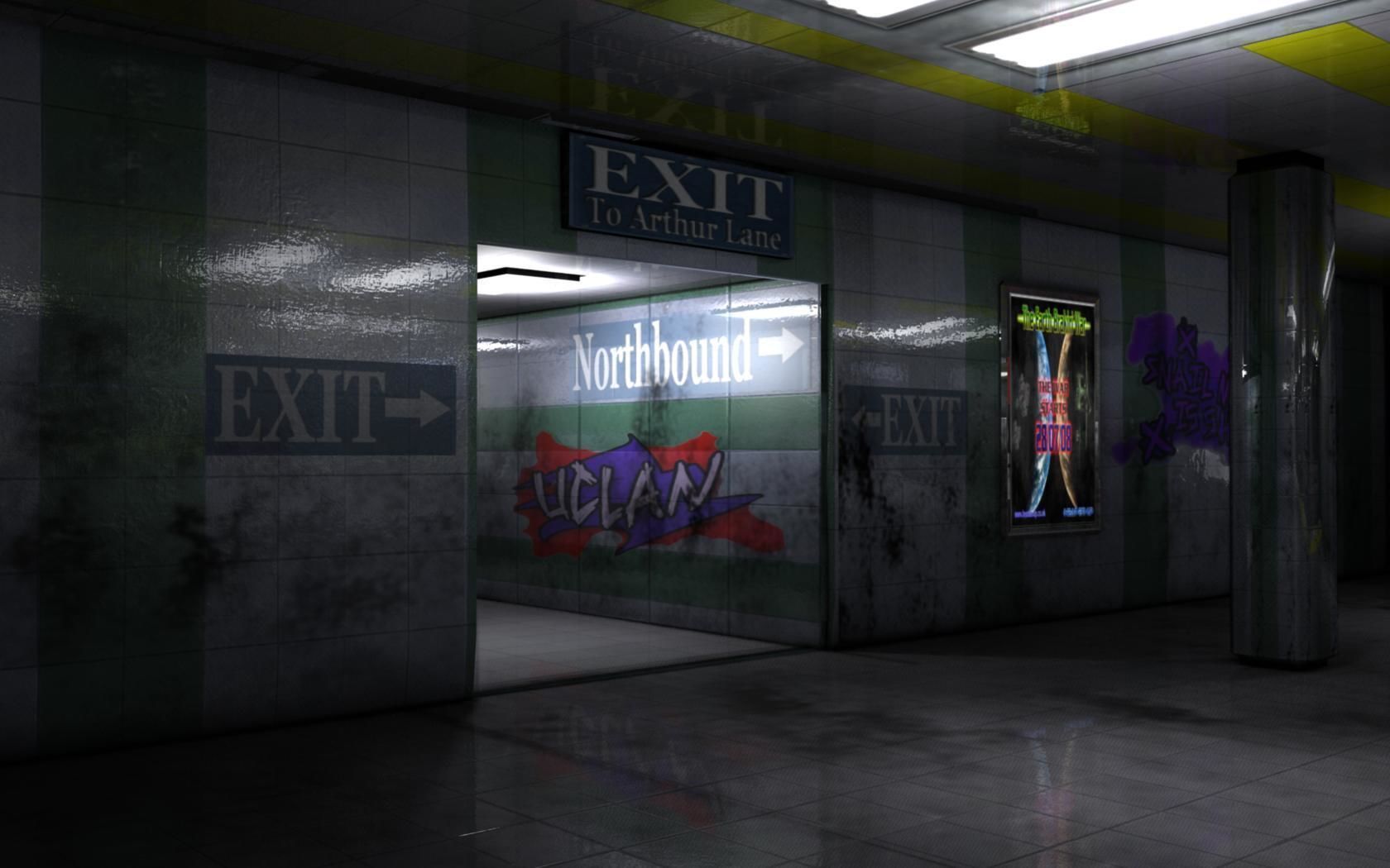 Snail Metro - Low Poly Metro Underground Station Low-poly 3D model_12