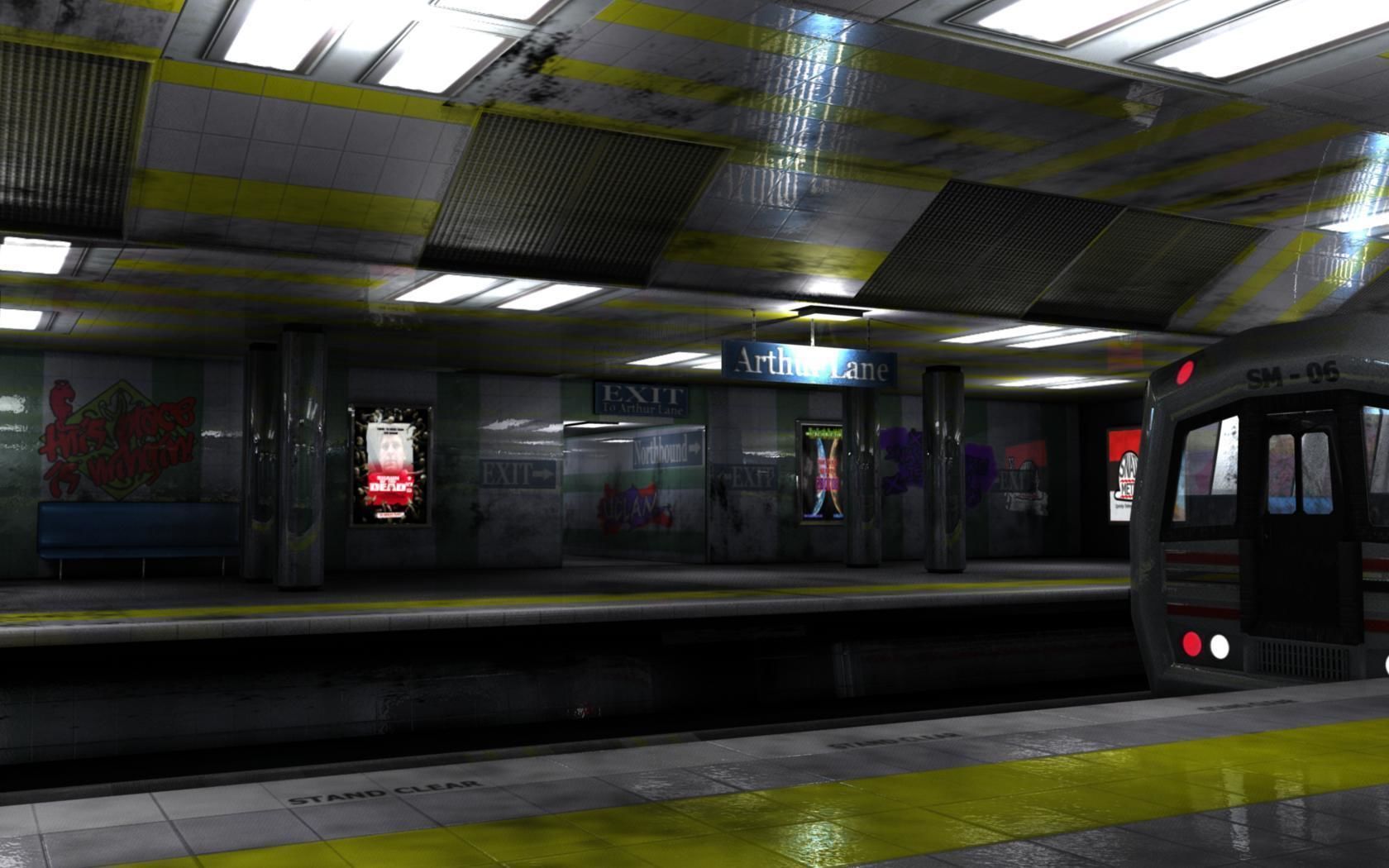 Snail Metro - Low Poly Metro Underground Station Low-poly 3D model_17