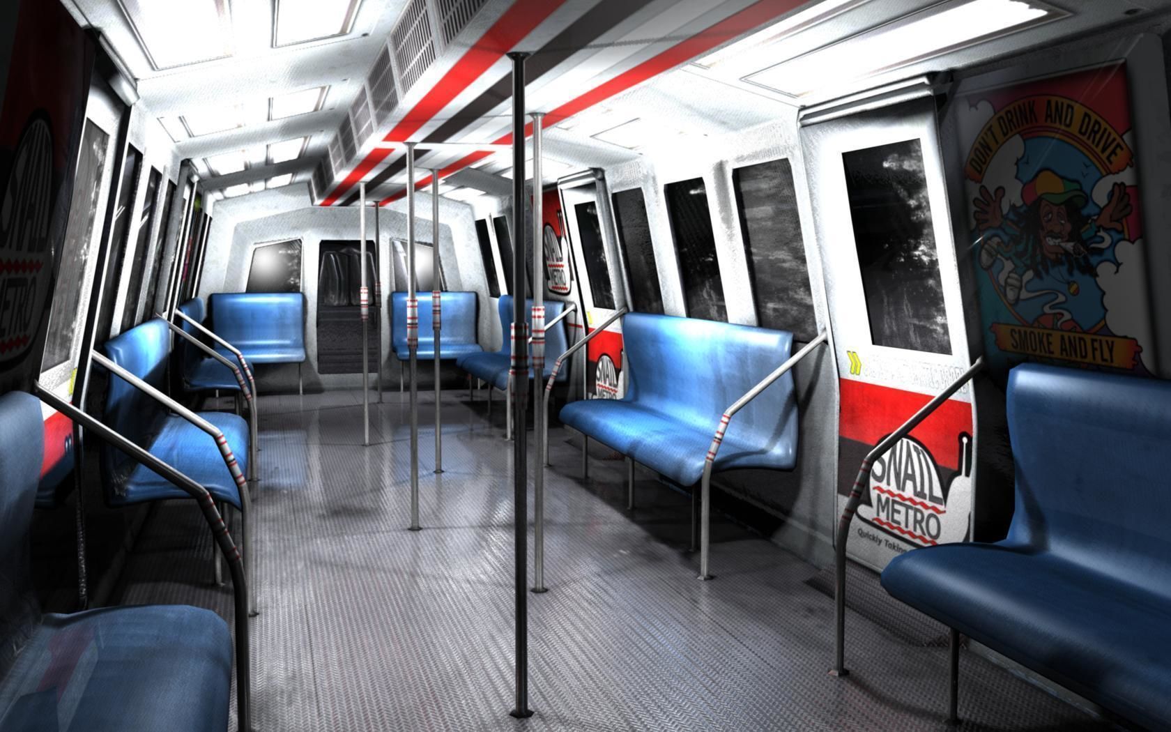 Snail Metro - Low Poly Metro Underground Station Low-poly 3D model_5