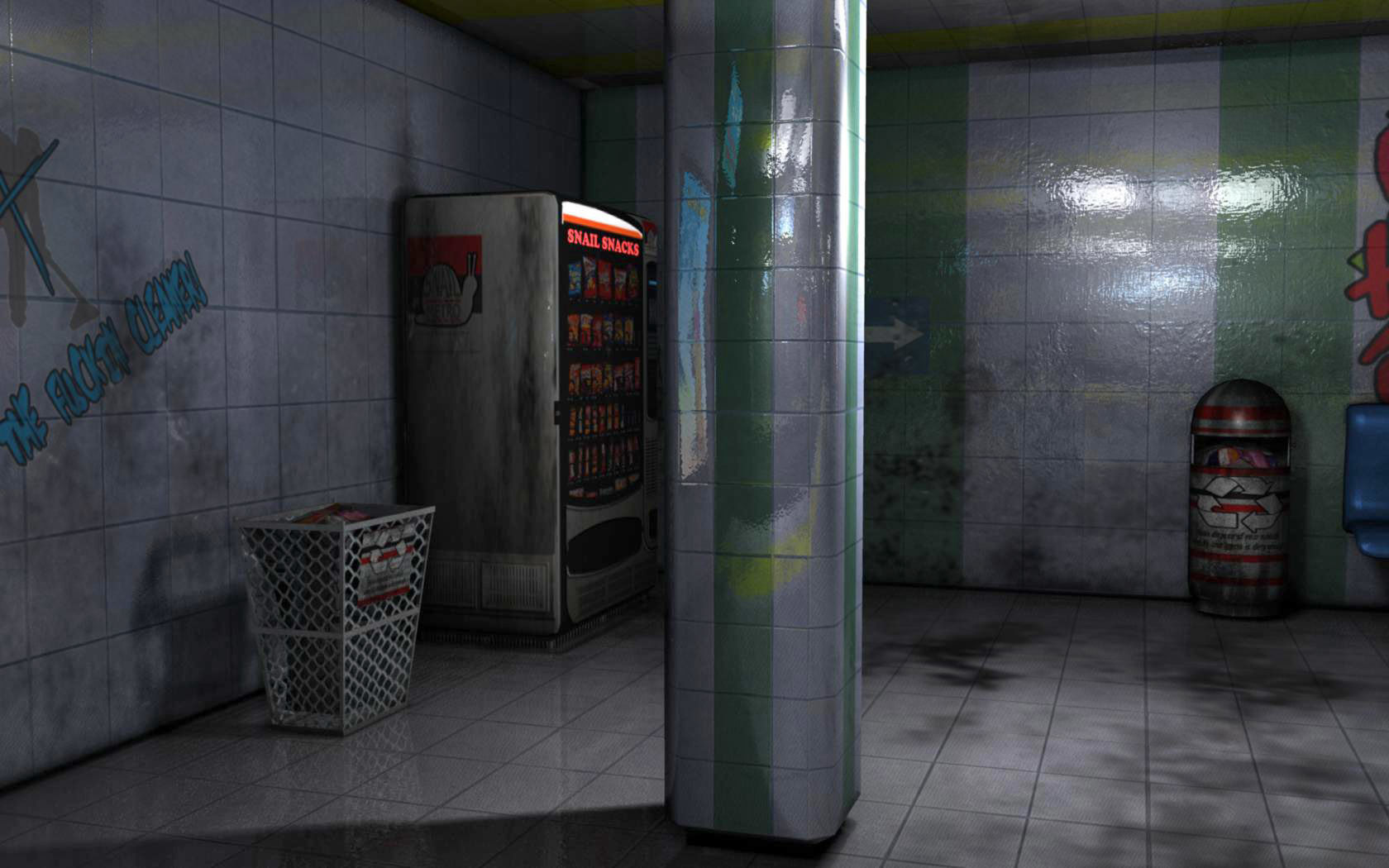 Snail Metro - Low Poly Metro Underground Station Low-poly 3D model_15