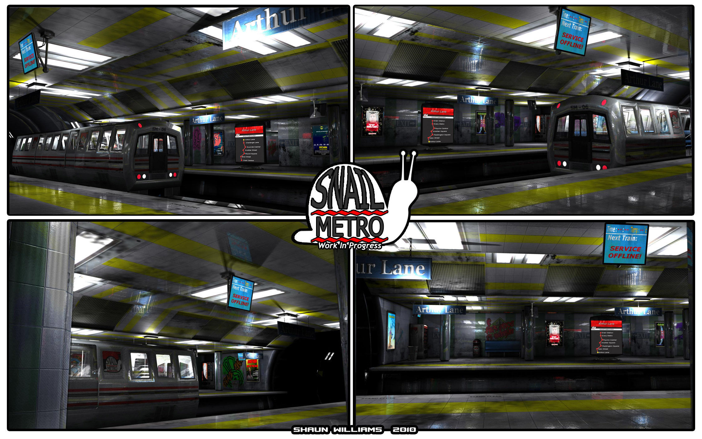 Snail Metro - Low Poly Metro Underground Station Low-poly 3D model_2