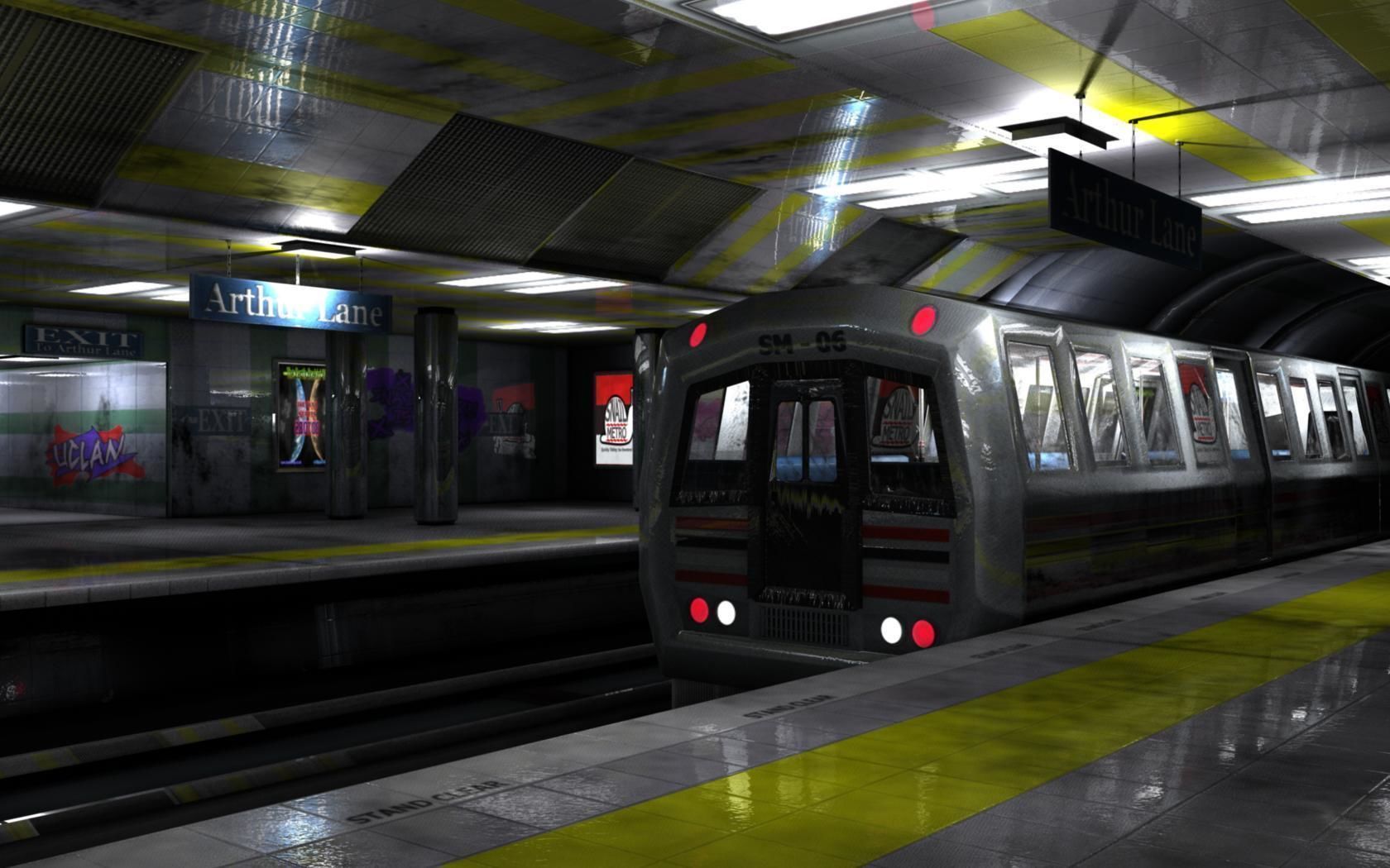 Snail Metro - Low Poly Metro Underground Station Low-poly 3D model_6