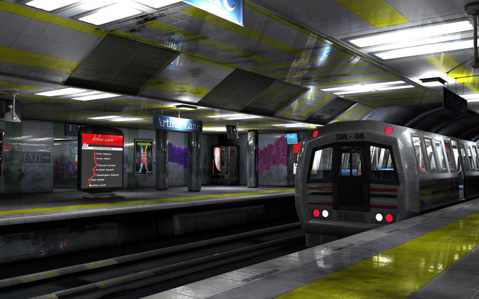 Snail Metro - Low Poly Metro Underground Station Low-poly 3D model_14