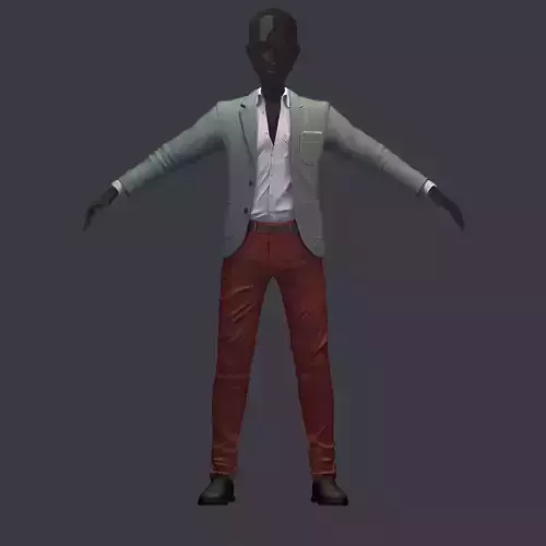 subdivision 3d model avatar cost shirt pants hipster 3 Low-poly 3D model