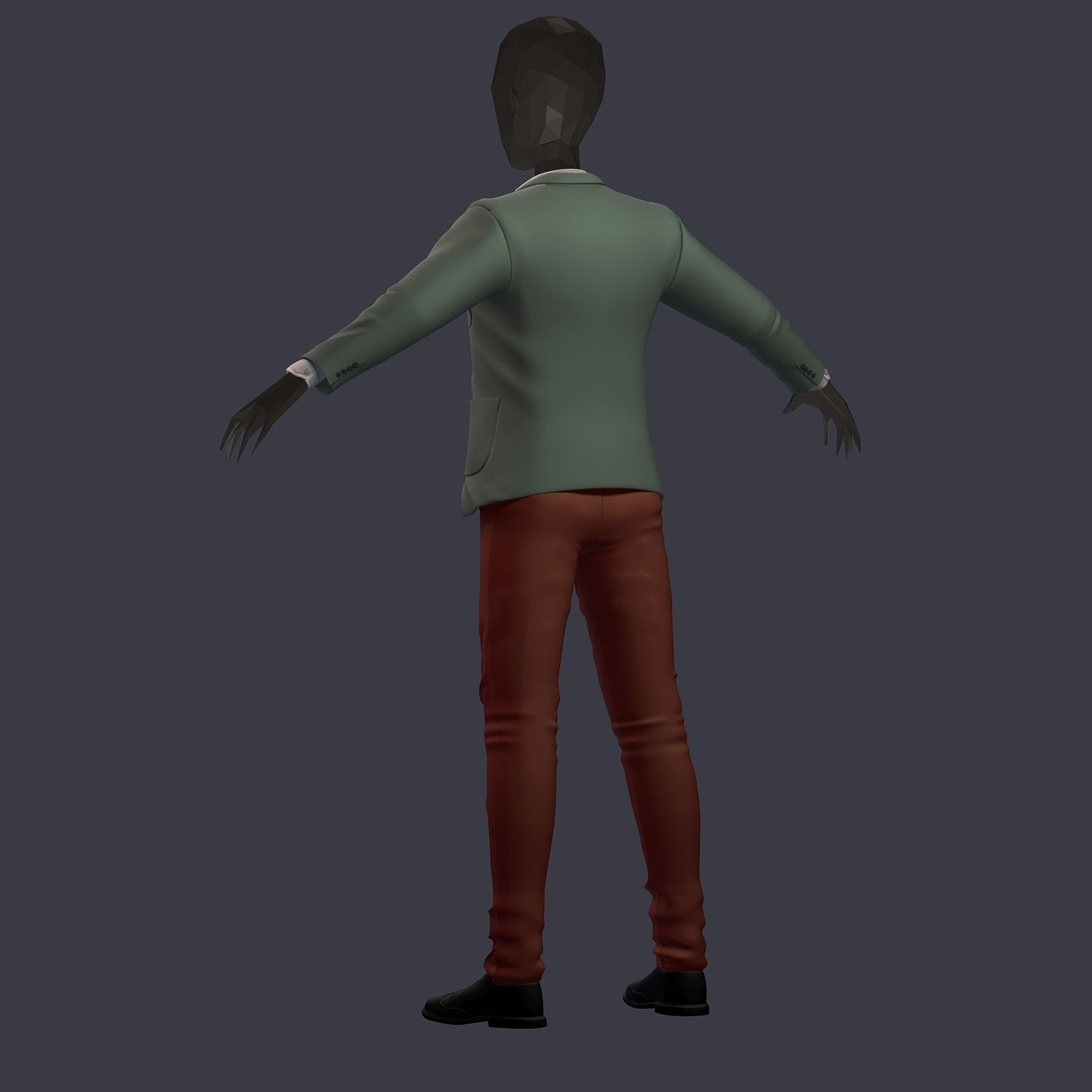 subdivision 3d model avatar cost shirt pants hipster 3 Low-poly 3D model_5