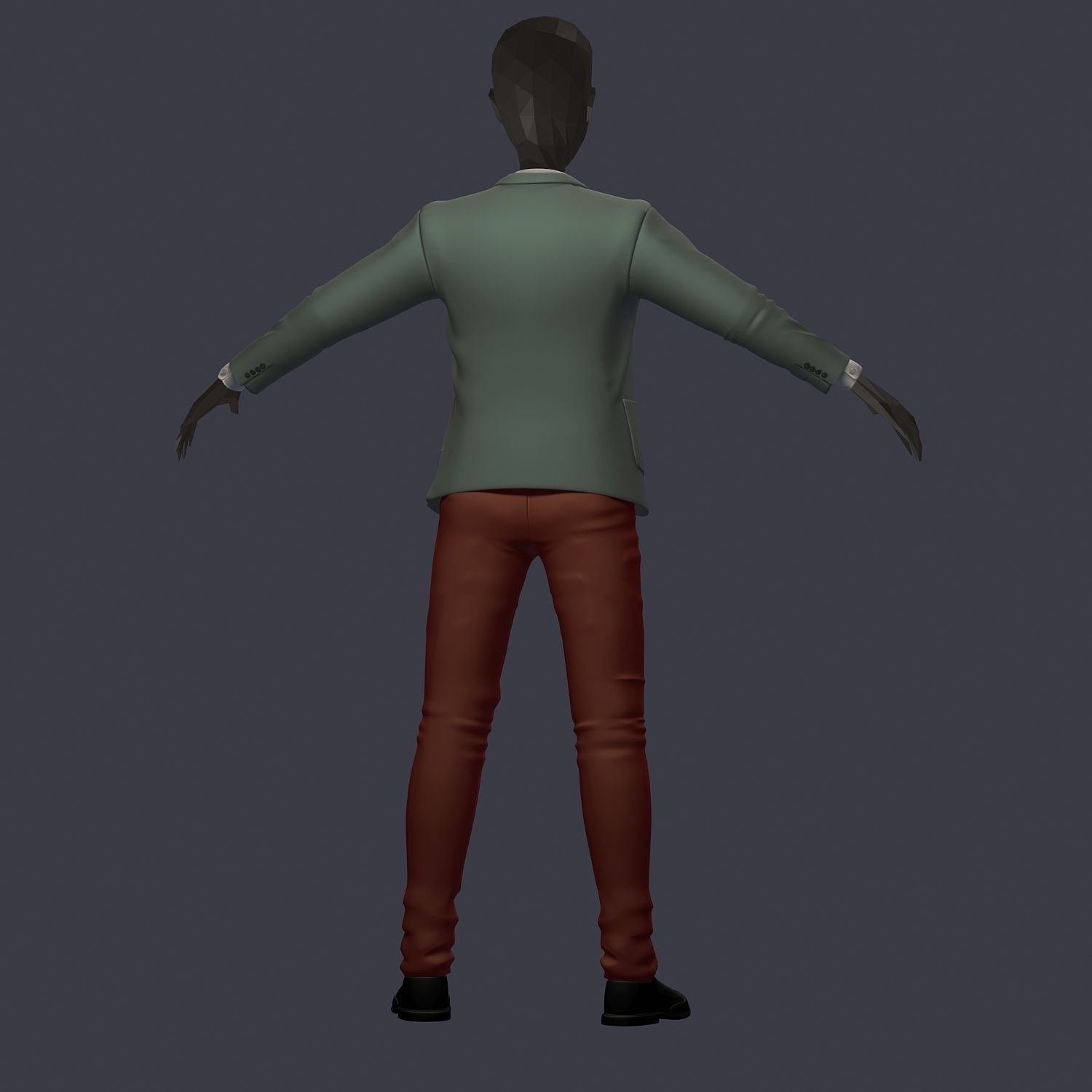 subdivision 3d model avatar cost shirt pants hipster 3 Low-poly 3D model_4