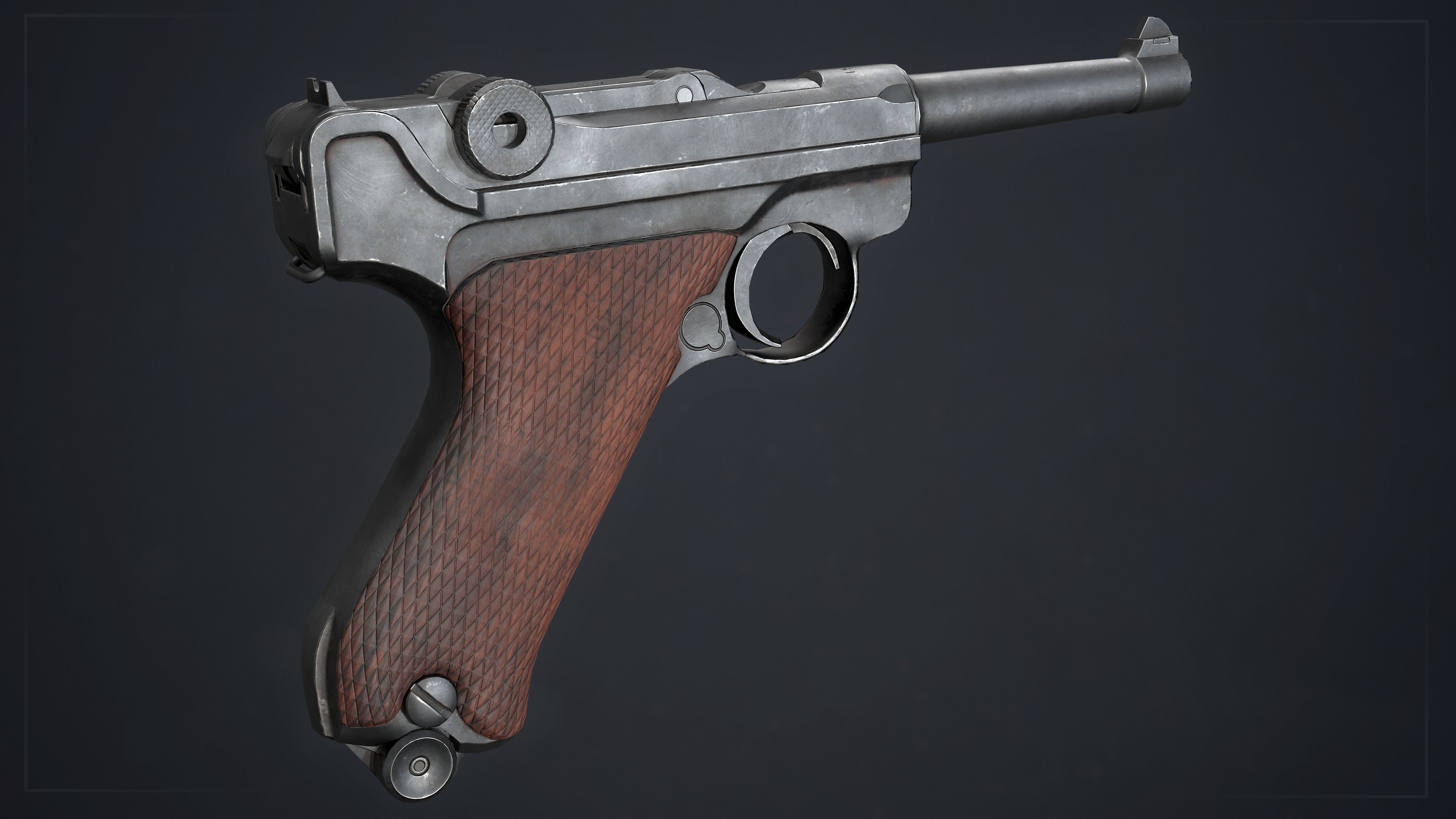 PBR Luger P08 Low-poly 3D model_3