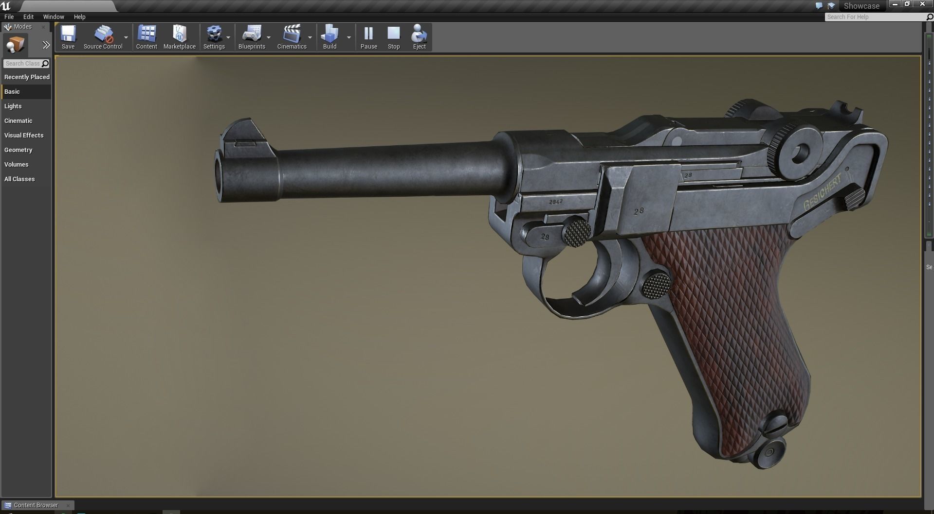 PBR Luger P08 Low-poly 3D model_6