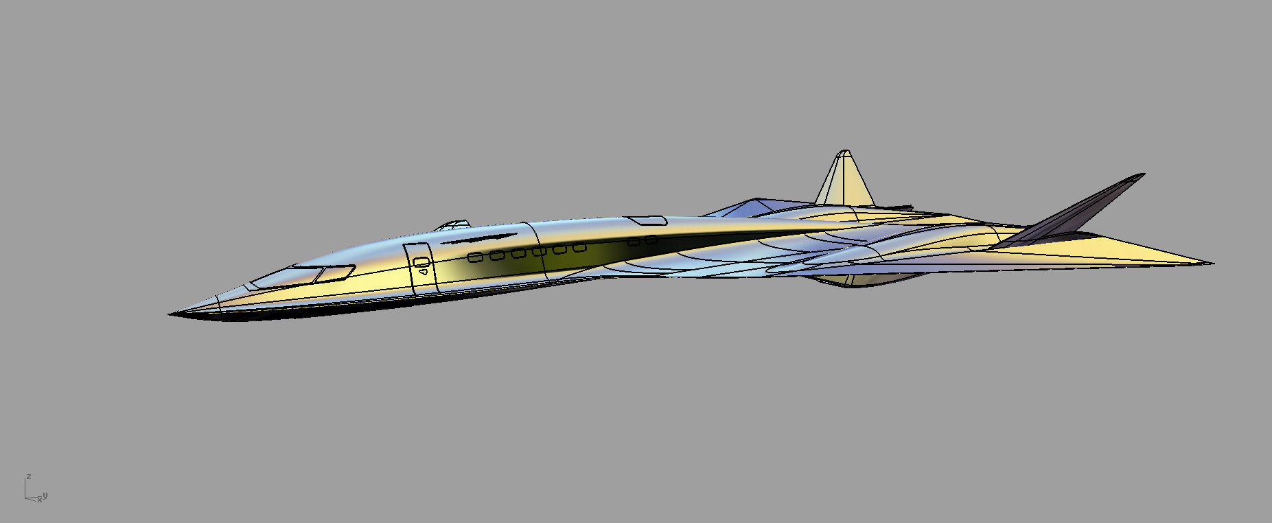 Aqsst MK2 Supersonic business jet Free 3D model_8