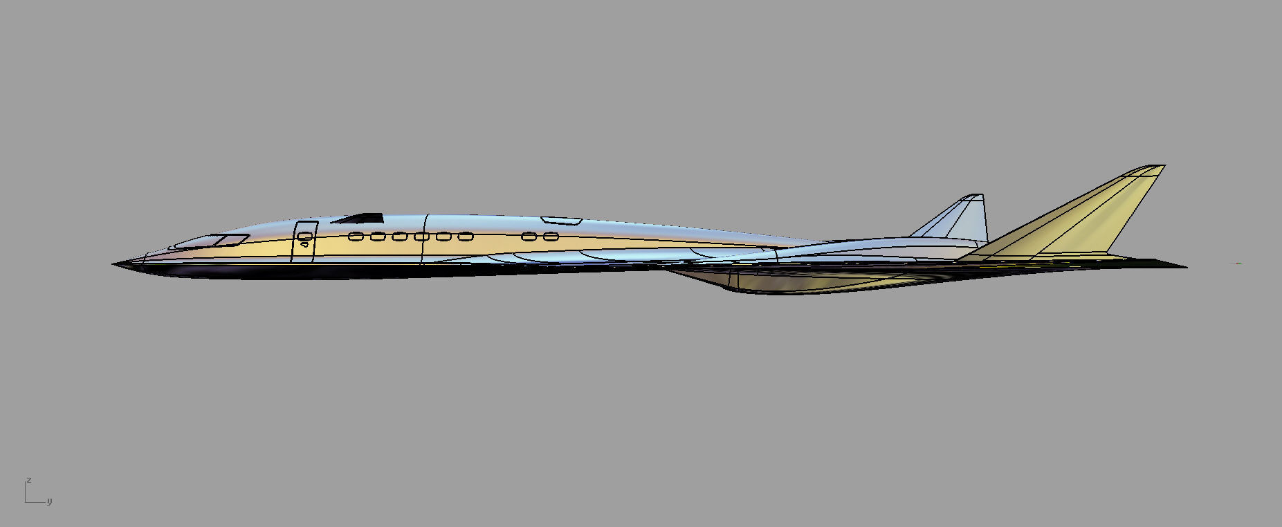 Aqsst MK2 Supersonic business jet Free 3D model_7